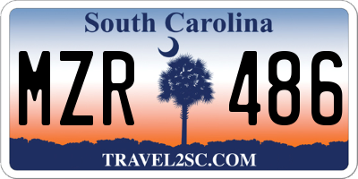 SC license plate MZR486
