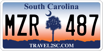 SC license plate MZR487