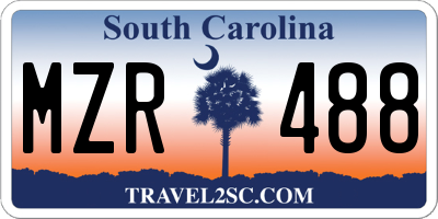 SC license plate MZR488