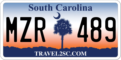 SC license plate MZR489