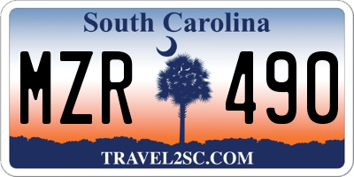 SC license plate MZR490