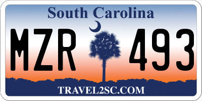SC license plate MZR493