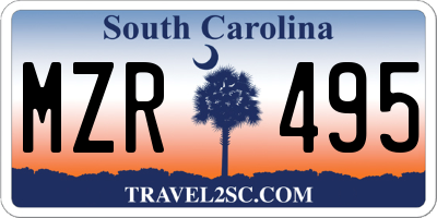 SC license plate MZR495
