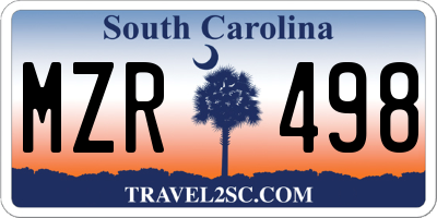 SC license plate MZR498