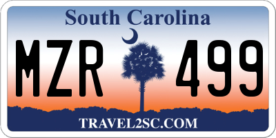 SC license plate MZR499