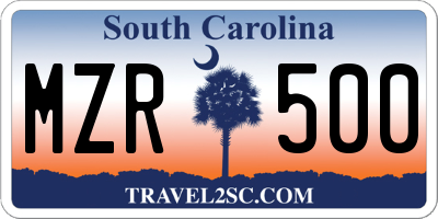 SC license plate MZR500