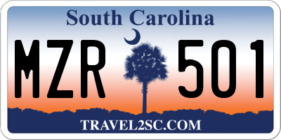 SC license plate MZR501