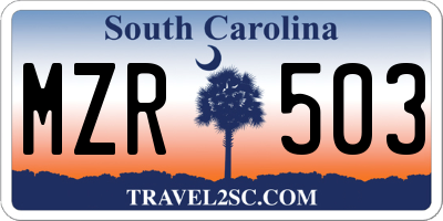 SC license plate MZR503