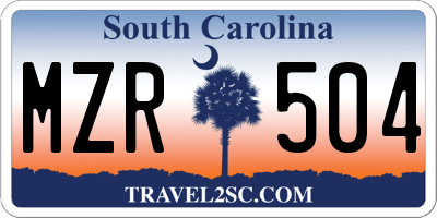 SC license plate MZR504