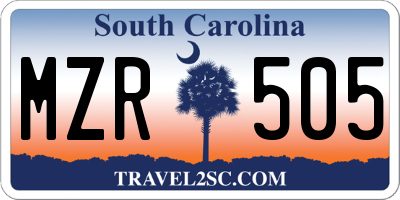SC license plate MZR505