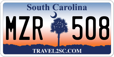 SC license plate MZR508
