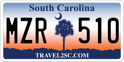 SC license plate MZR510