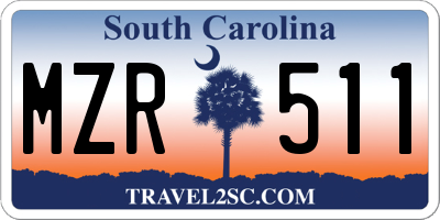 SC license plate MZR511