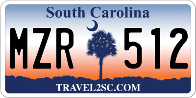 SC license plate MZR512
