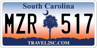 SC license plate MZR517