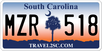 SC license plate MZR518