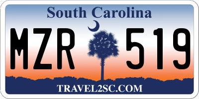 SC license plate MZR519