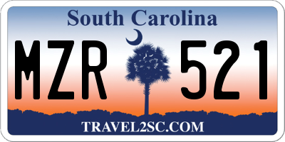 SC license plate MZR521