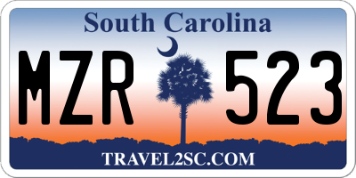 SC license plate MZR523