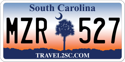 SC license plate MZR527