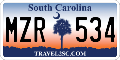 SC license plate MZR534