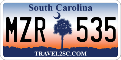 SC license plate MZR535