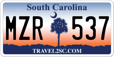 SC license plate MZR537