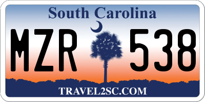 SC license plate MZR538