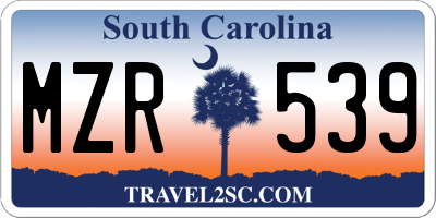 SC license plate MZR539