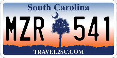 SC license plate MZR541