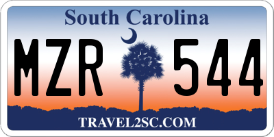 SC license plate MZR544
