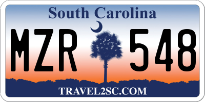 SC license plate MZR548