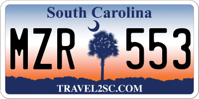 SC license plate MZR553