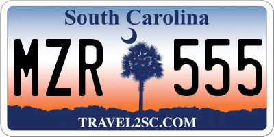 SC license plate MZR555