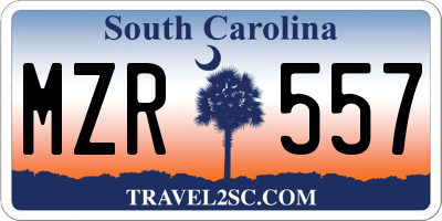 SC license plate MZR557