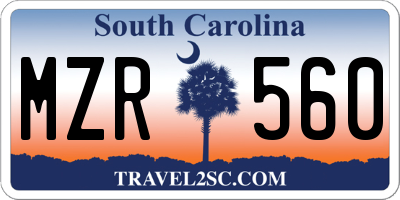 SC license plate MZR560