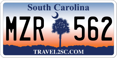 SC license plate MZR562
