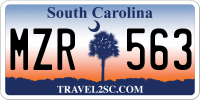 SC license plate MZR563