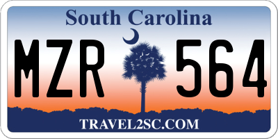 SC license plate MZR564