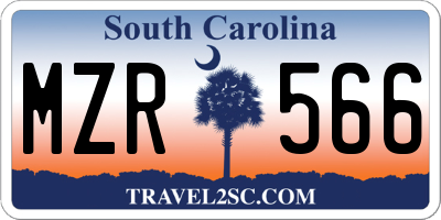 SC license plate MZR566