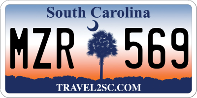 SC license plate MZR569