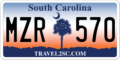 SC license plate MZR570