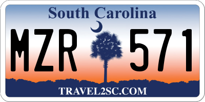 SC license plate MZR571