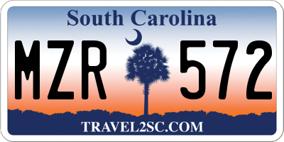 SC license plate MZR572