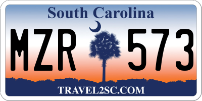 SC license plate MZR573