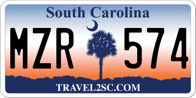 SC license plate MZR574