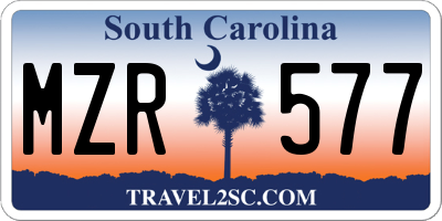 SC license plate MZR577