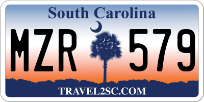 SC license plate MZR579