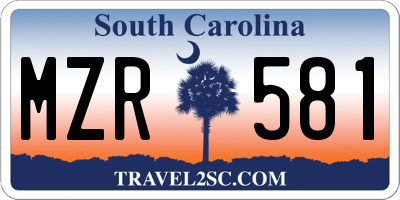 SC license plate MZR581