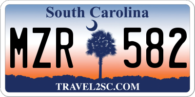 SC license plate MZR582